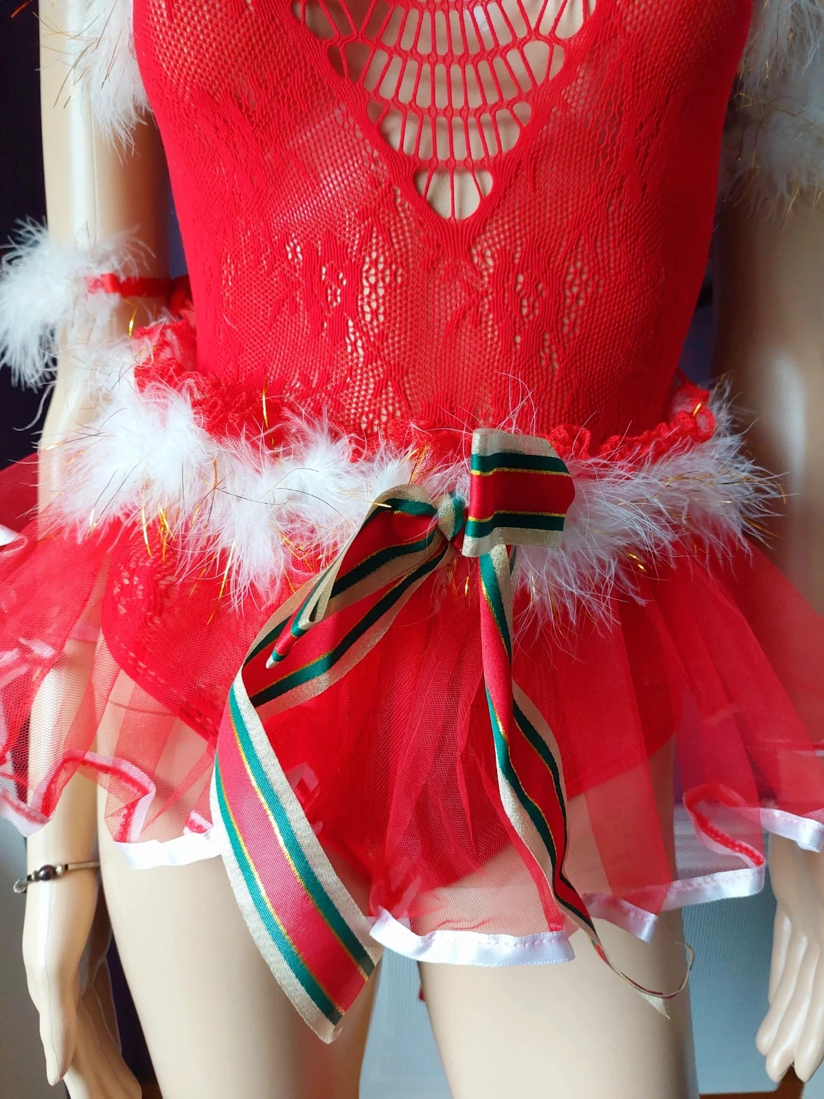 Conjunto de 5 peças de Natal com visual de menina do Papai Noel sexy – Tamanho único – photo 8